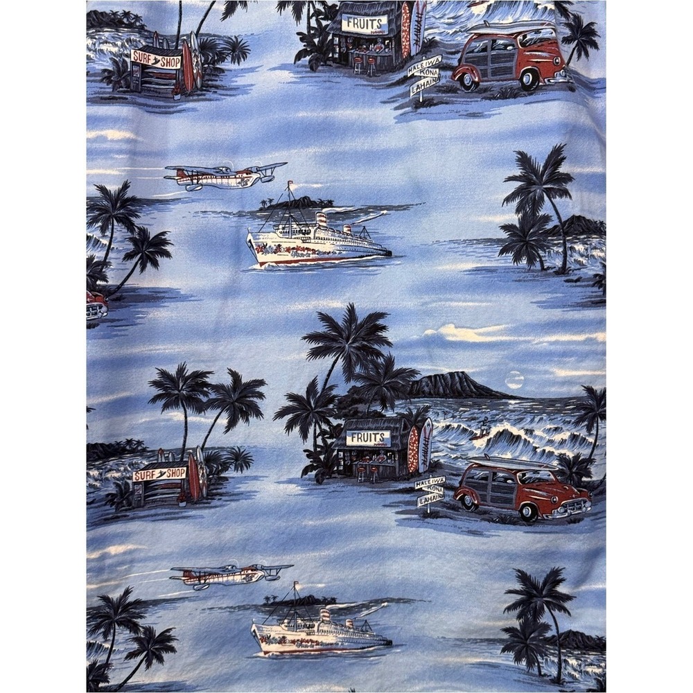 Royal Creation 2XL Men Aloha Hawaiian short sleeve Button up Shirt classic car - Picture 4 of 6